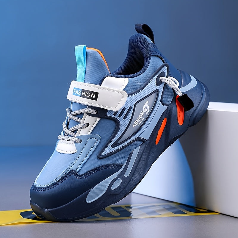 Unisex Geometric Pattern Sneakers for Kids Under 14 with PU Upper EVA Sole and Fabric Insole