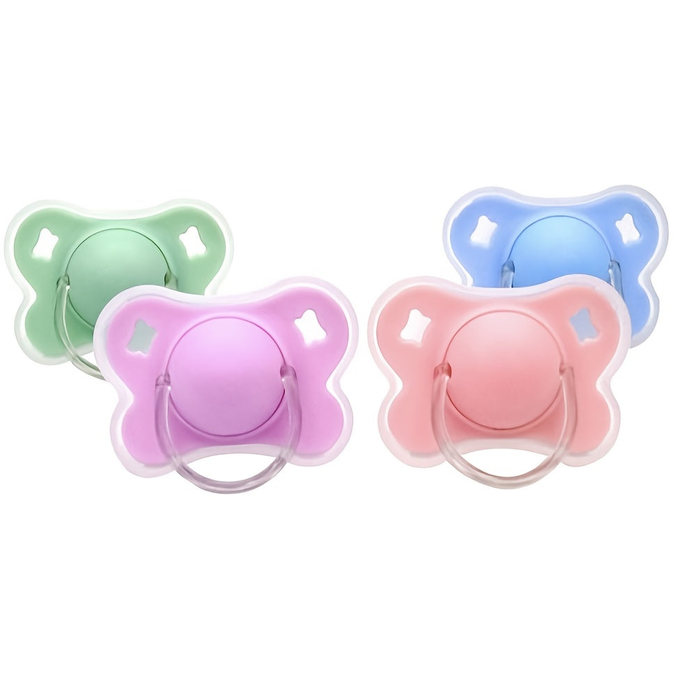 Kids Silicone Pacifier Set with Flower Design and Cover, 4 Color Options