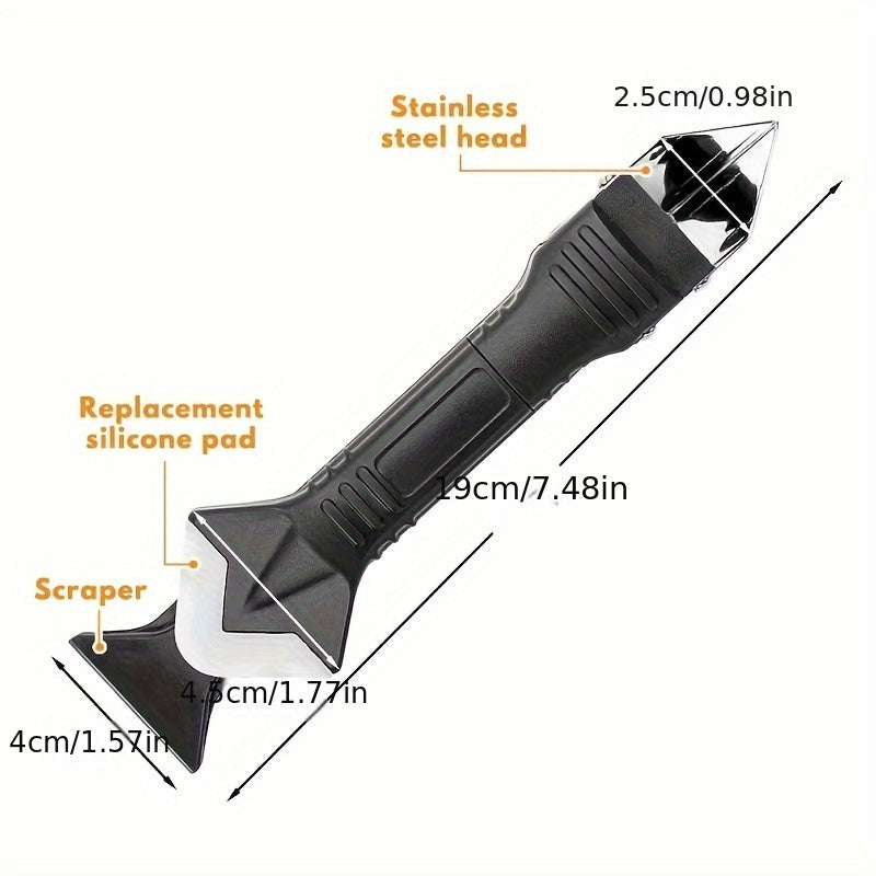 Silikon Qaychi Asboblar To'plami: Yuqori tozalash, silikonni olib tashlash va qirqish harakati uchun ko'p funksiyali 5-in-1 asbob. Noxush po'latdan yasalgan pichoq, almashtiriladigan padlar va hammom, oshxona, pol, deraza va lavabo uchun mukammal.