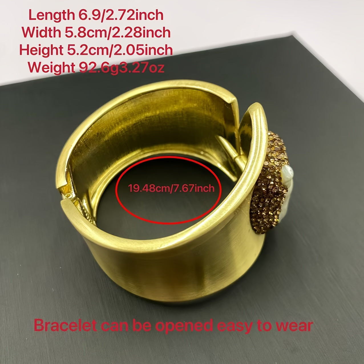 Tabiiy Tinch Oqimli Barokko Tuxumlar va Mis Qotishmasi Asosli Elegant Tuxum Bileziği