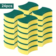 Set of 10/12/24 Kitchen Cleaning Sponges with Double-Sided Scrubbing Pads