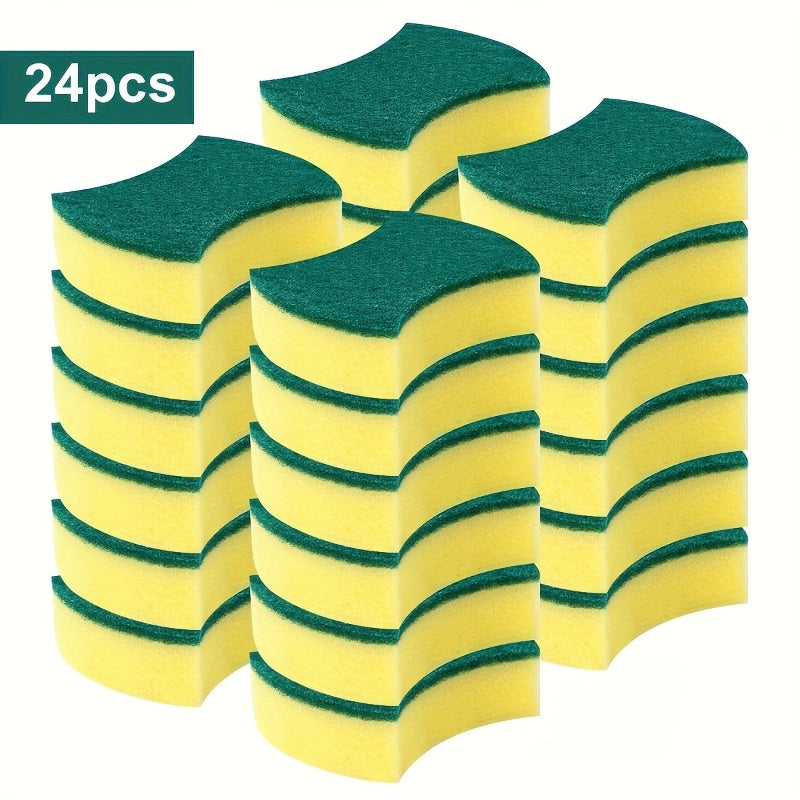 Set of 10/12/24 Kitchen Cleaning Sponges with Double-Sided Scrubbing Pads