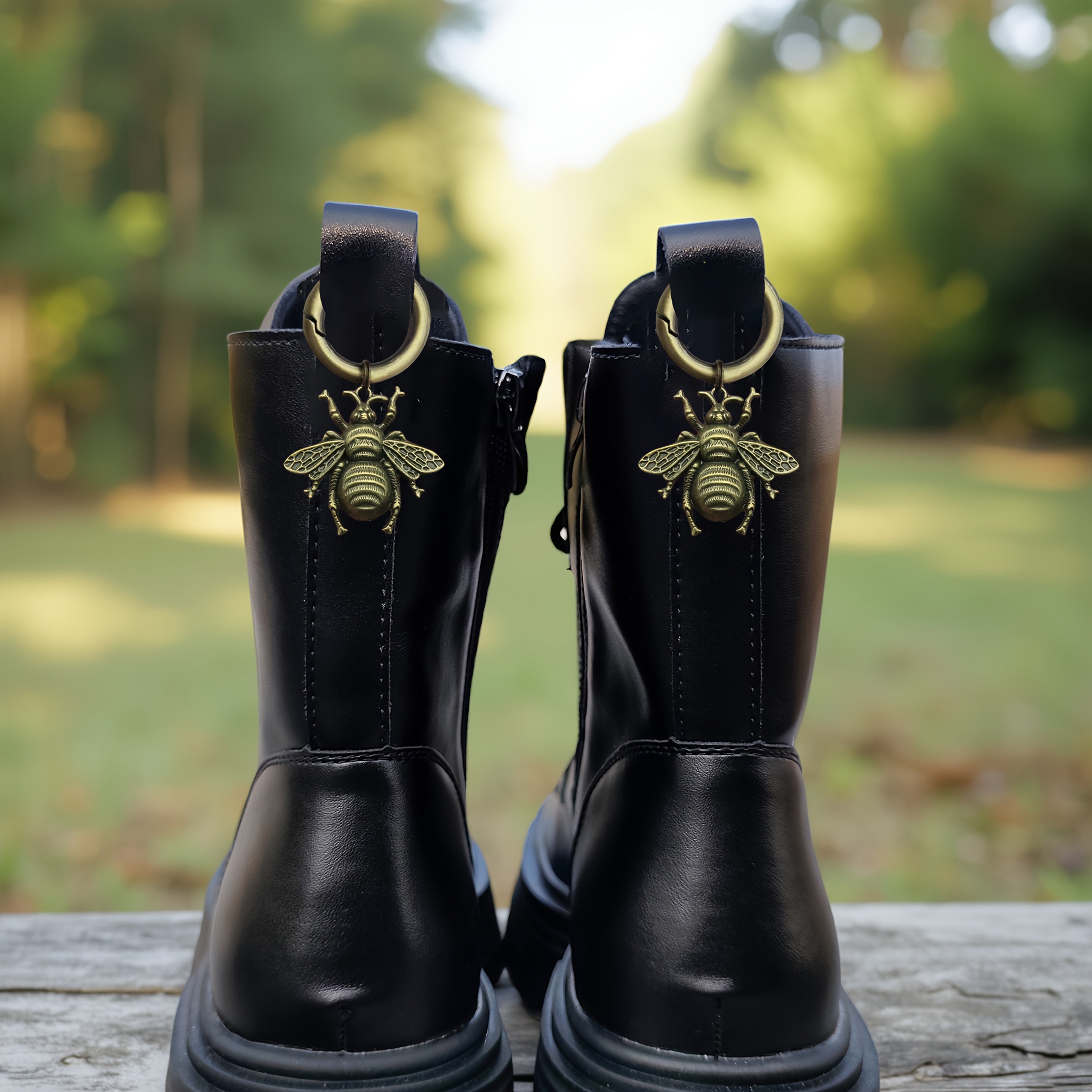 2Pcs Unisex Zinc Alloy Bee Shoe Charms Animal Texture Wing Decoration