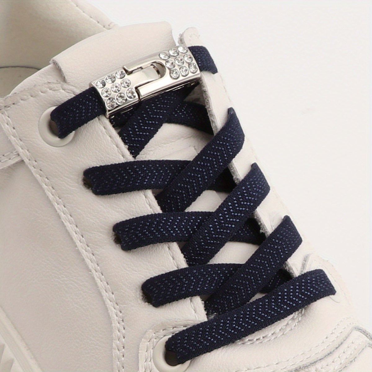 Unisex Rhinestone No-Tie Shoelaces With Buckle Polyester Fashion Sneakers Accessories