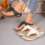 Women's Floral Flip-Flops Summer Slip-On Comfort Soft Sole