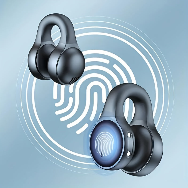 Wireless Noise Cancelling Clip-On Earbuds for Sports Calls Long Battery