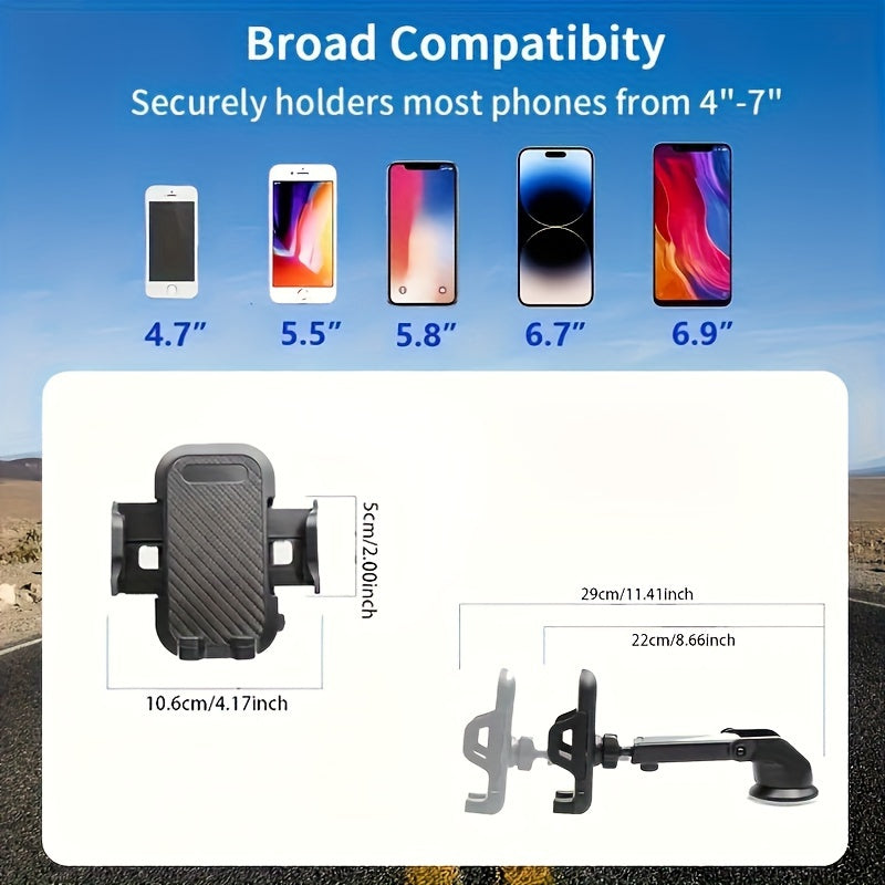 Soporte universal ajustable para coche con ABS, soporte para tablero y rejilla de ventilación compatible con teléfonos de 4 a 7 pulgadas