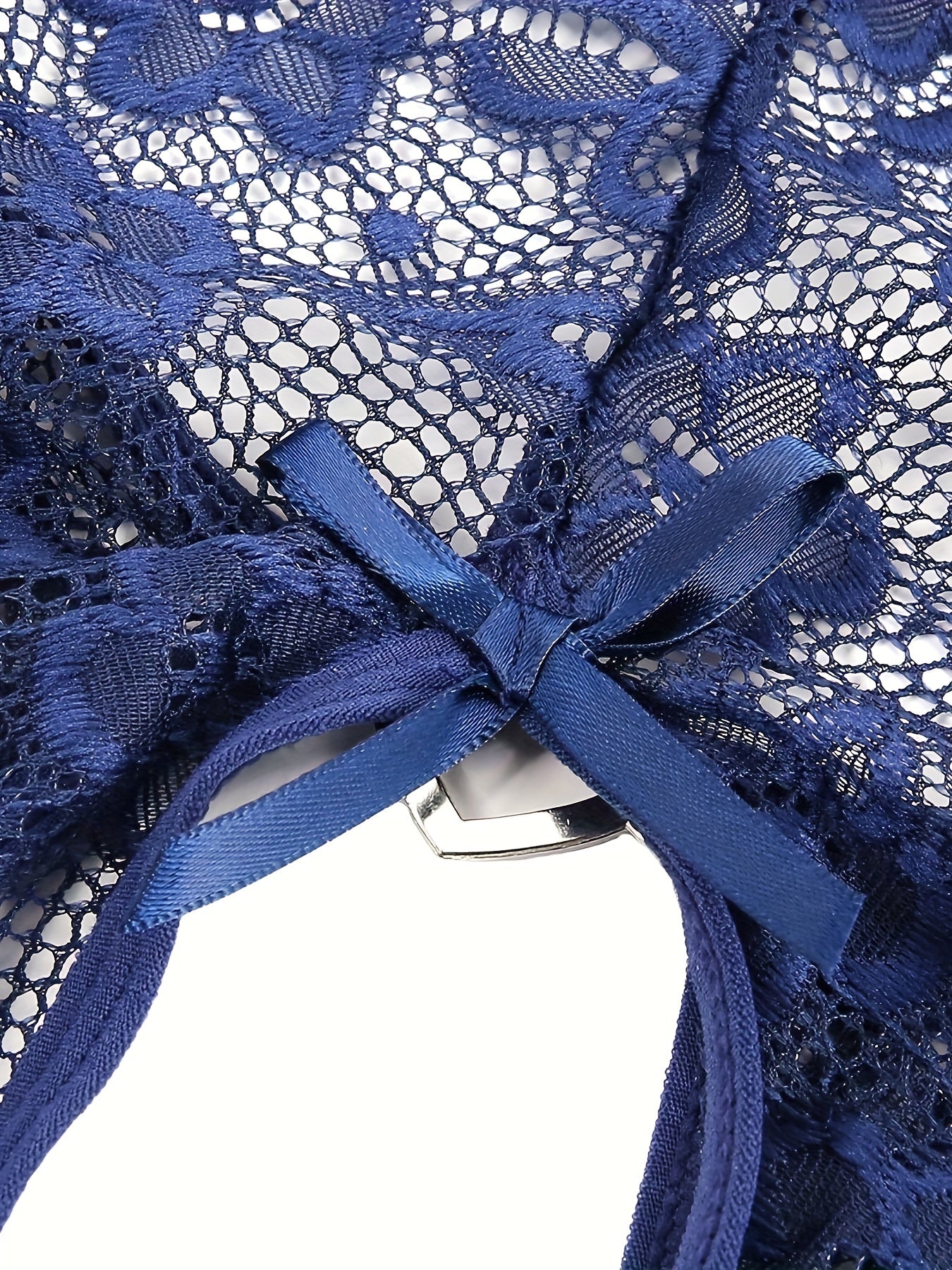 Lingerie Lace Teddy with Deep Plunge Open Crotch and Backless Design