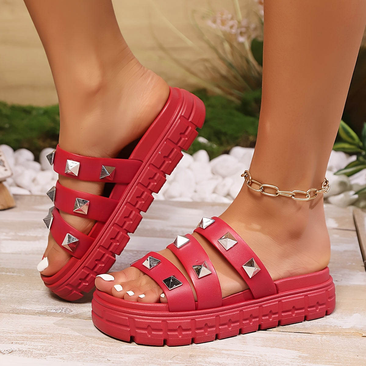 Women's Bohemian Summer Slip-On Indoor Outdoor Beach Resort Slippers