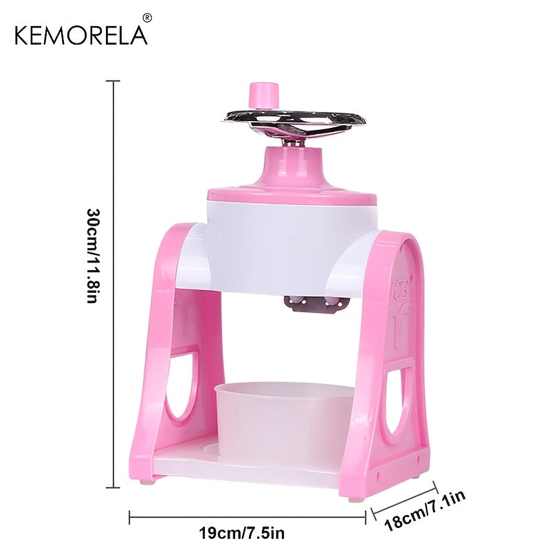 Kichik oshxona uchun shvedlangan muz kokteyllari uchun kompaktdan foydalaniladigan qoʻlda muz maydalagich, pushti va koʻk