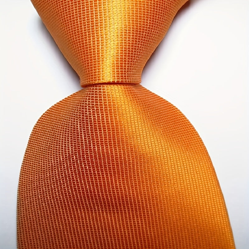 Men's Jacquard Woven Tie Set in Green Yellow Red Orange 9cm Necktie