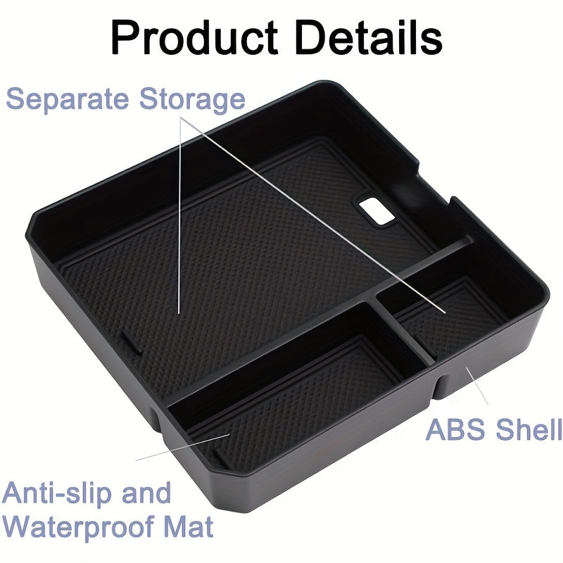 Car Storage Box Durable PC Material Central Console Organizer Spacious Compartments
