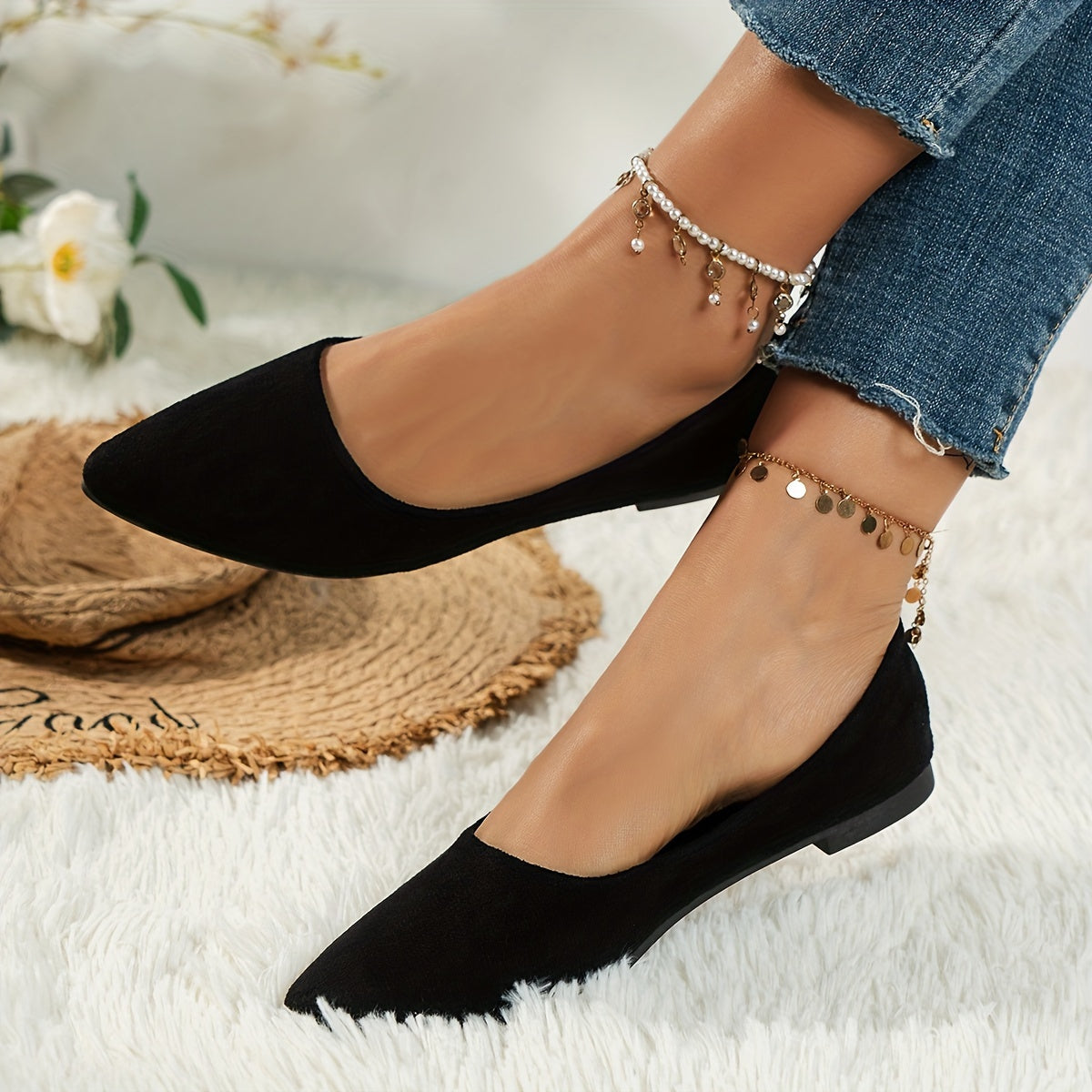 Женские однотонные минималистичные балетки, слипоны для повседневной носки