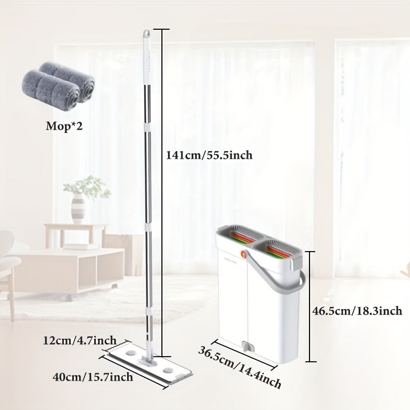Cleaning Mop and Bucket Set with Wringer, Dust Mop for Wet and Dry Floor Cleaning