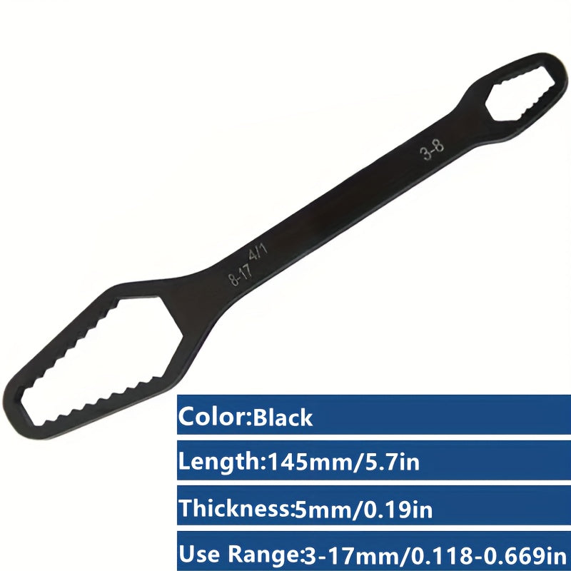 8-22mm uchun sozlanadigan ikki tomonlama kalit, vintlar va g'ishtlar uchun