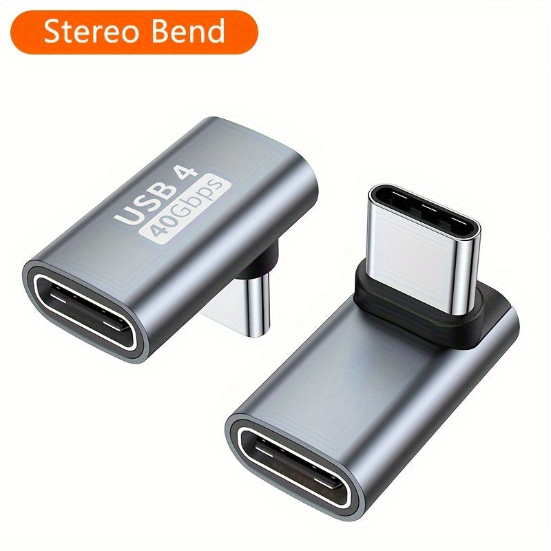 USB C Adapter 90 Degree Female to Male Fast Charging Right Angle Elbow