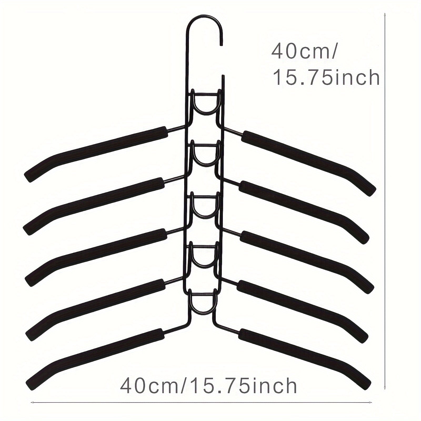 Detachable 5-Tier Clothing Hanger Space-Saving Metal Organizer for Wardrobe