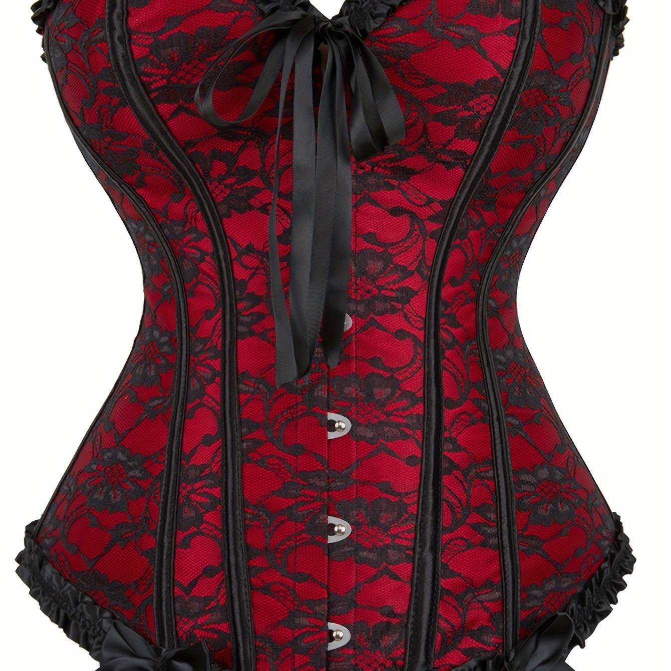 Women's Strapless Corset Bustier Tummy Control Lace-Up Shapewear