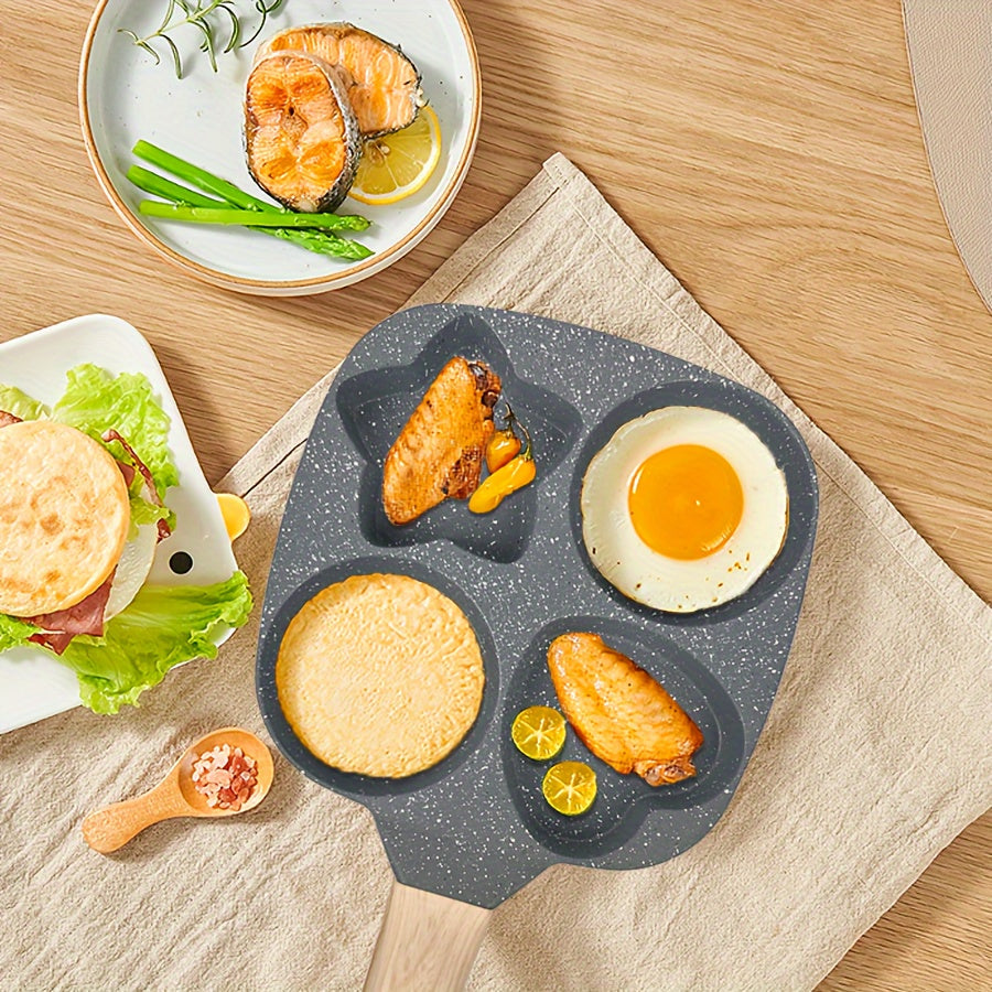 Multipurpose Non-Stick Aluminum Cookware Pan with 4 Compartments for Breakfast