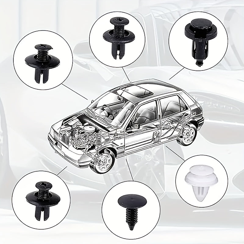 50pcs Black Plastic Rivet Fasteners for Car Door Trim 8mm Hole