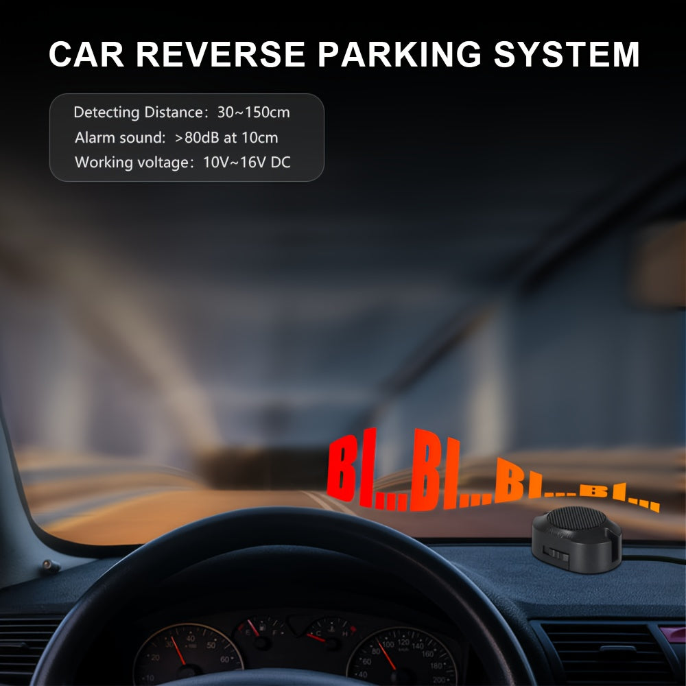 1 dona Ultrasonik Avtomobilni Orqaga Qaytarish Sensori Radar Tizimi 4 ta Parking Sensori bilan, Oldin Joylashuv, 16VDC, ≤36V Ishlash Voltaji, 30~150CM Aniqlash Oralig'i, Buzzer Ogohlantirish Ovozi, Qattiq Simlash