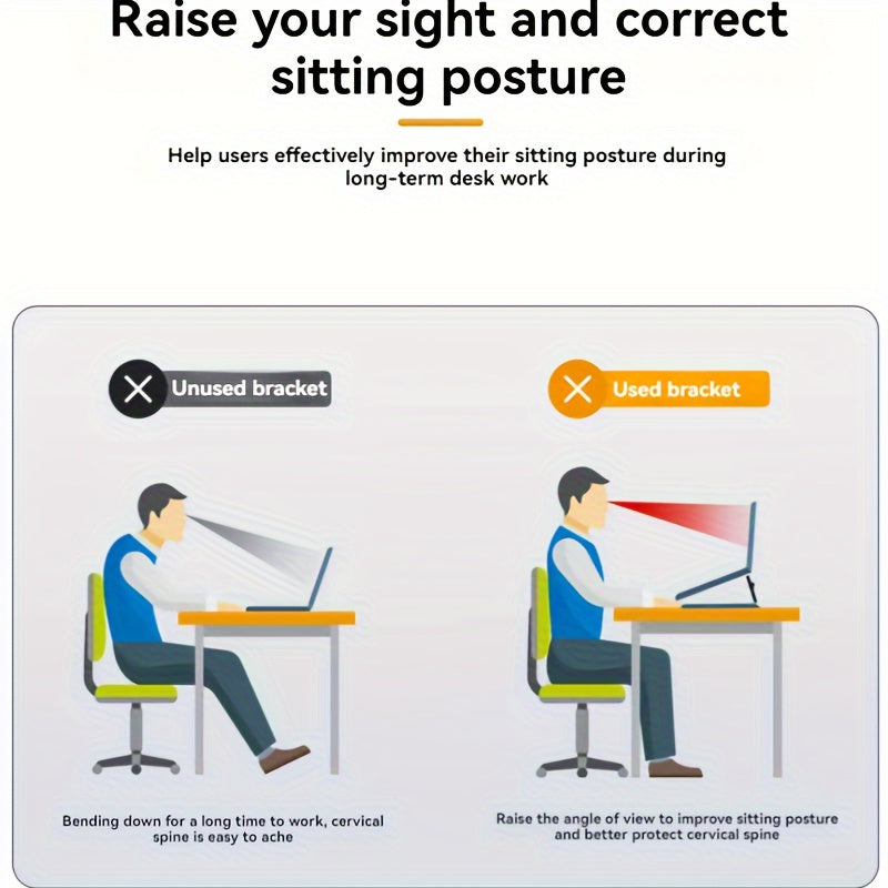 Adjustable Laptop Stand with Folding Portable Base and Height Adjustment