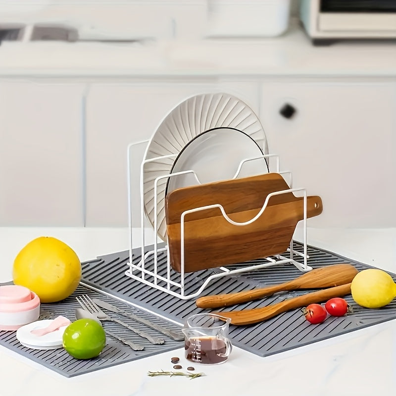 Alfombrilla de silicona para secar utensilios de cocina, resistente al calor, apta para lavavajillas, plegable, tapete de drenaje, 1 pieza