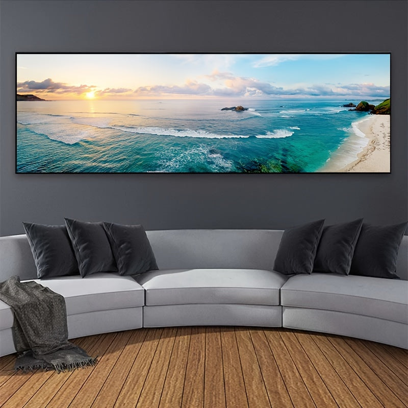 Frameless Canvas Wall Art Landscape Mountain Lake Sunset Modern Nordic Decor