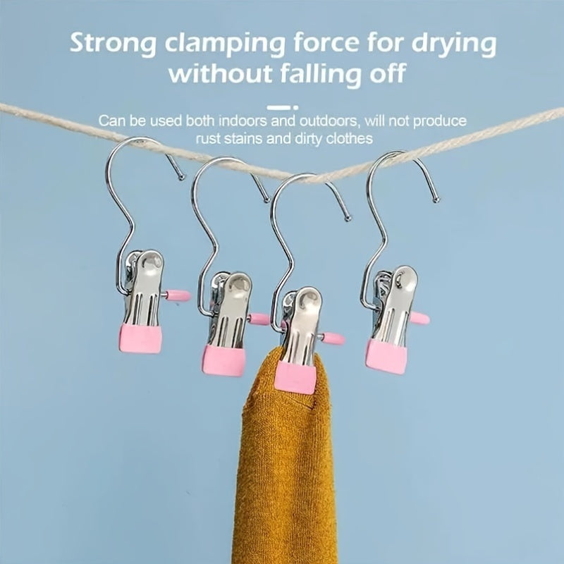 Set of 10 Stainless Steel Trouser Hangers Non-Slip Heavy Duty Metal Space-Saving for Jeans Skirts