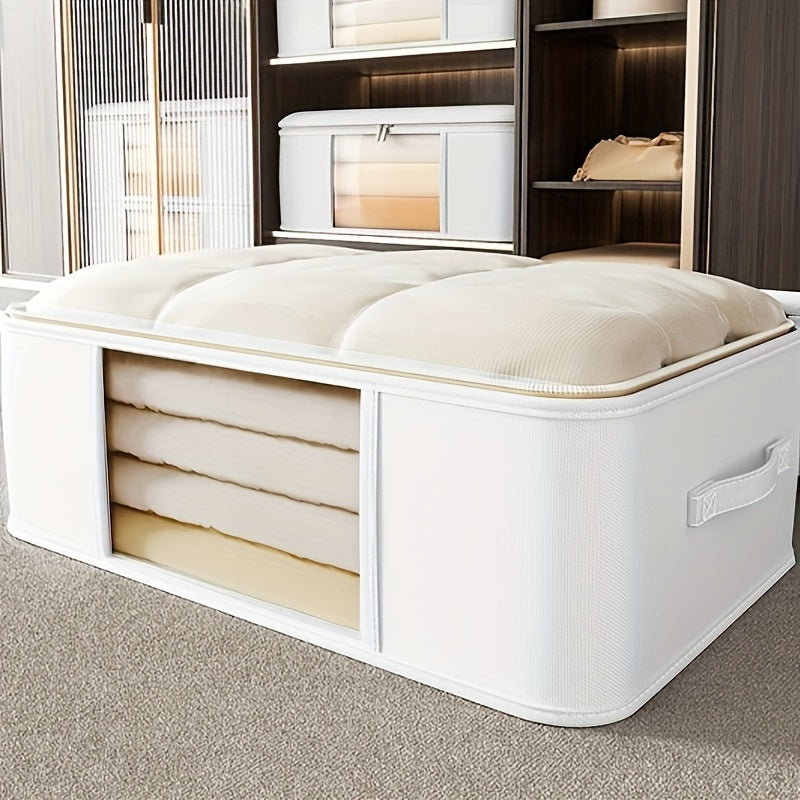 Bolsa de almacenamiento con asas para ropa, mantas y juguetes, duradera, contenedor ahorrador de espacio