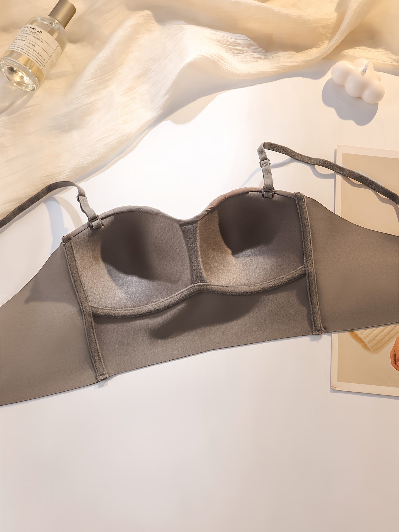 3-to'plamli uzluksiz simsiz ko'ylaklar, ayollar uchun o'rta qo'llab-quvvatlash, naylon to'qilgan, bir rangli, strapless bandeau