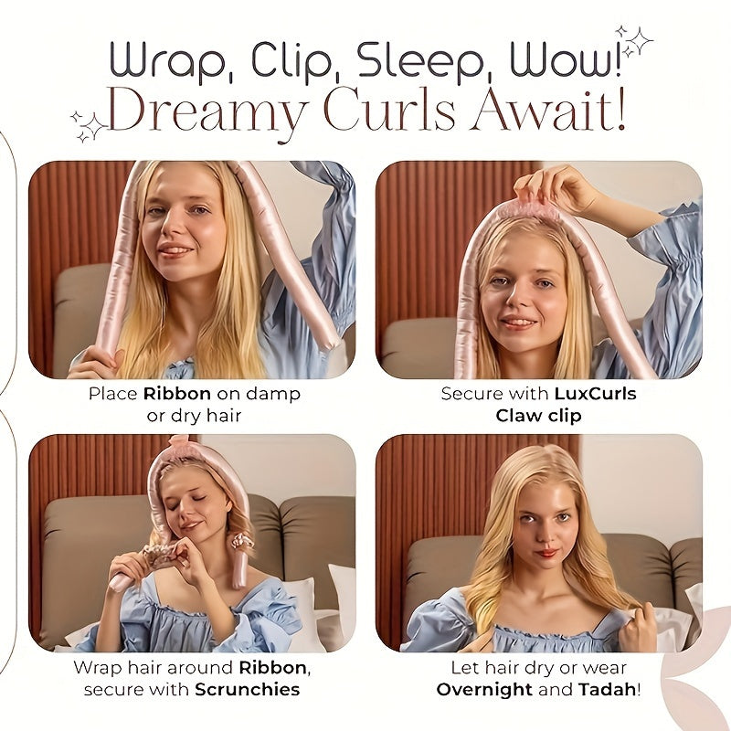 Juego de rulos de espuma para mujer para rizos sin calor en cabello largo