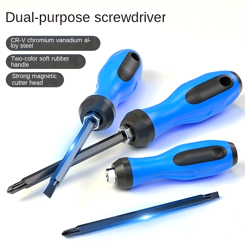 Universal Magnetic Screwdriver Set High Carbon Steel Dual-Purpose Phillips Flathead for Home and Computer Repair