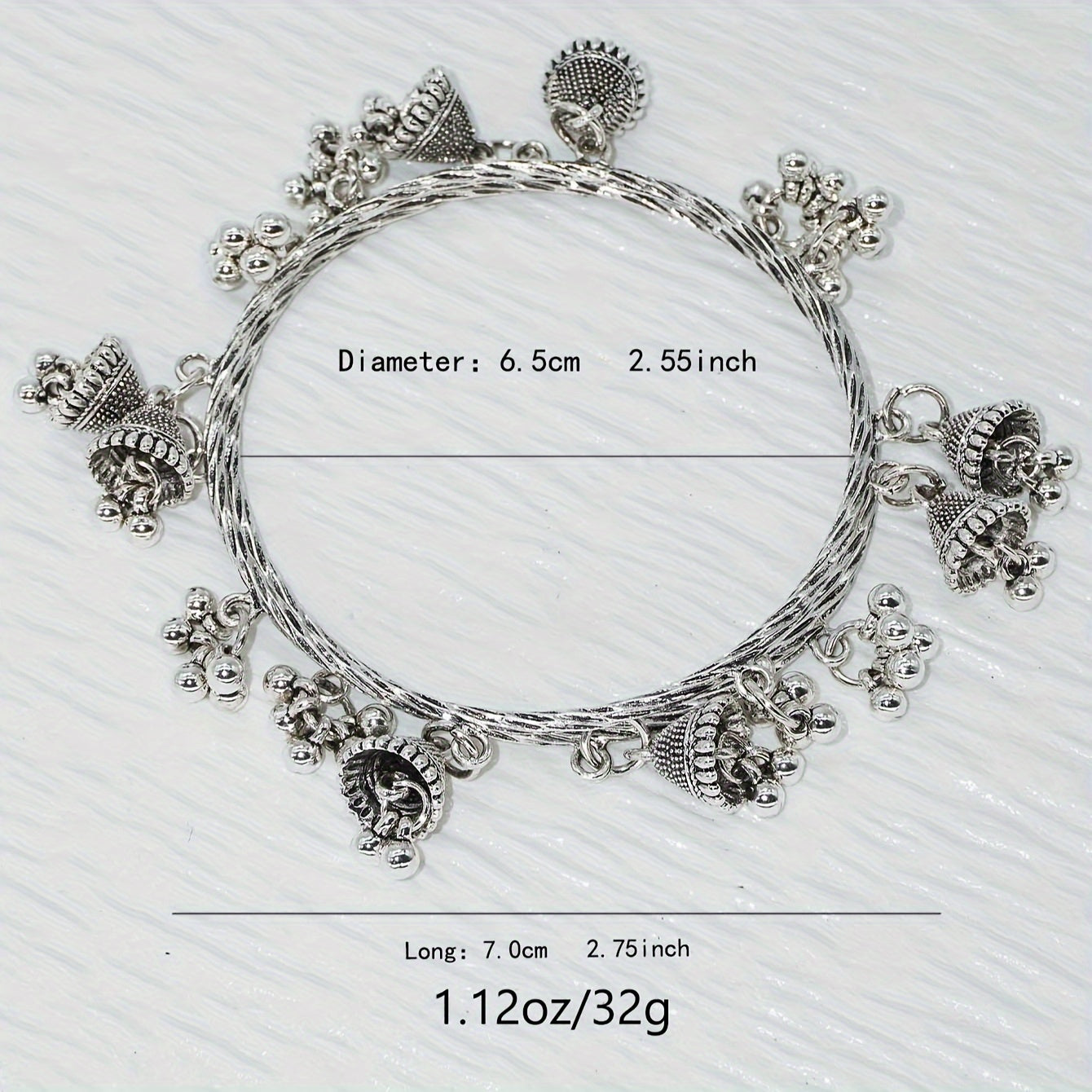 Women's Gold Zinc Alloy Bell Bracelet with Pearl Heel Jewelry