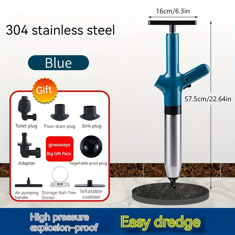 8-to'plamli zanglamaydigan po'latdan yasalgan hojatxona tozalash asbobi to'plami quvurlar, sinklar, kanalizatsiya uchun