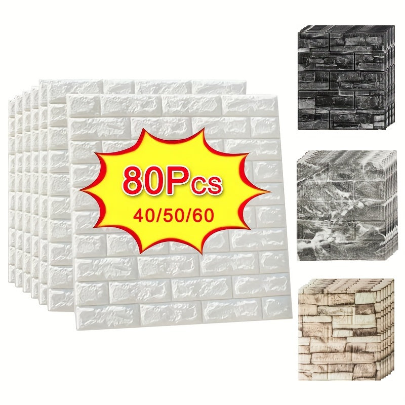 3D Wall Tile Stickers Waterproof Self-Adhesive Decorative Collision Prevention Ceiling Protection