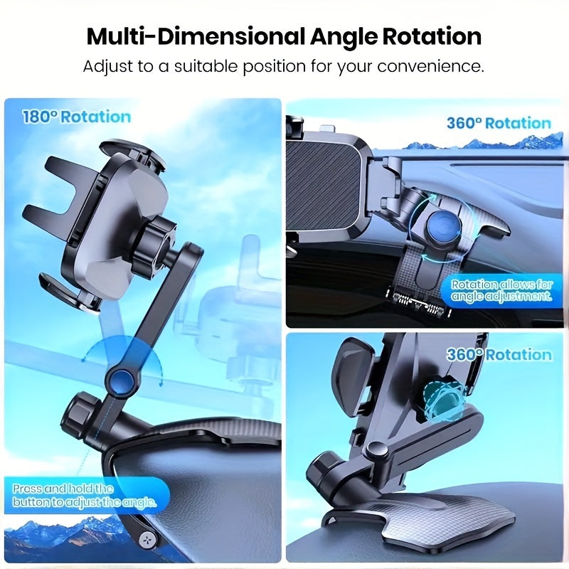 Universal ABS Car Phone Mount Anti-Shake Navigation Holder for Smartphones