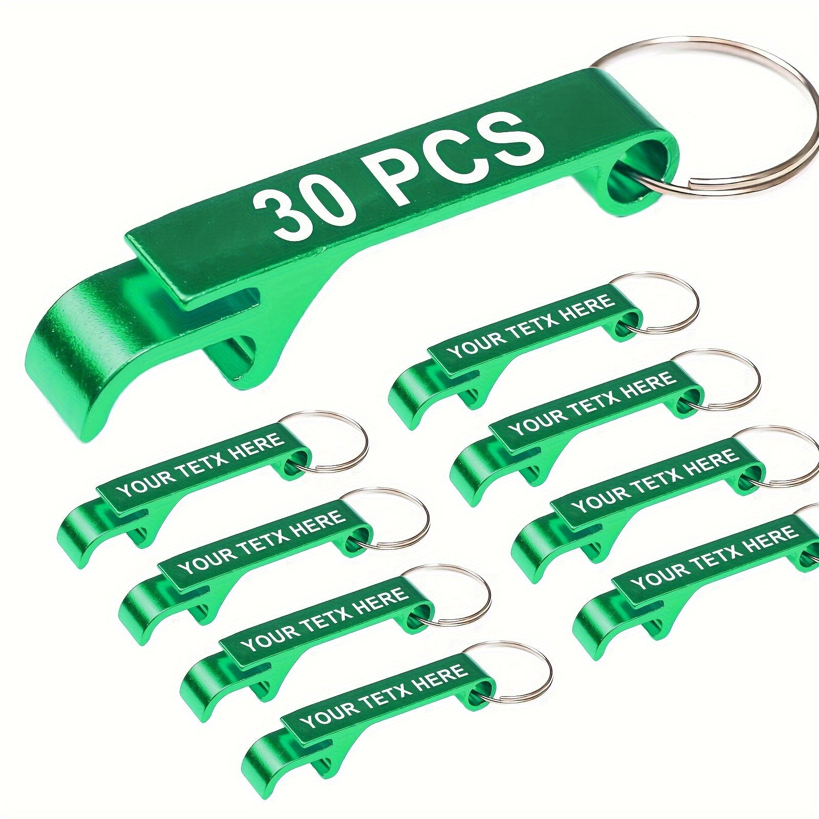 30 Personalized Keychain Bottle Openers for Weddings and Promotions Durable Lightweight No Power Needed