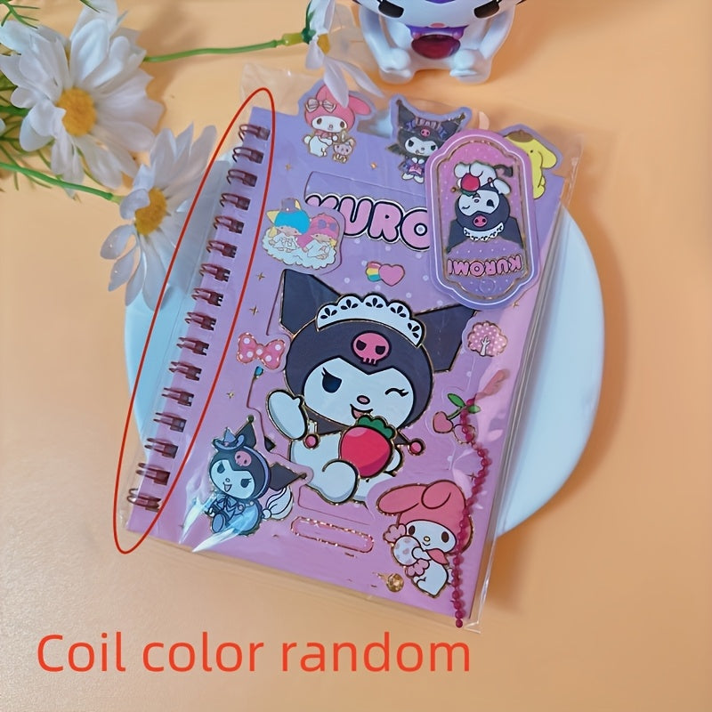 DIY Journal Kit with Coil Notebook Stickers and Charms for Teens and Adults in Blue Purple Pink