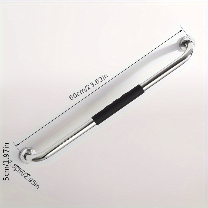 Silliq zanglamas po'latdan yasalgan hammom qo'l tutqichi, xavfsizlik va qulaylik uchun silikon tutqich bilan.