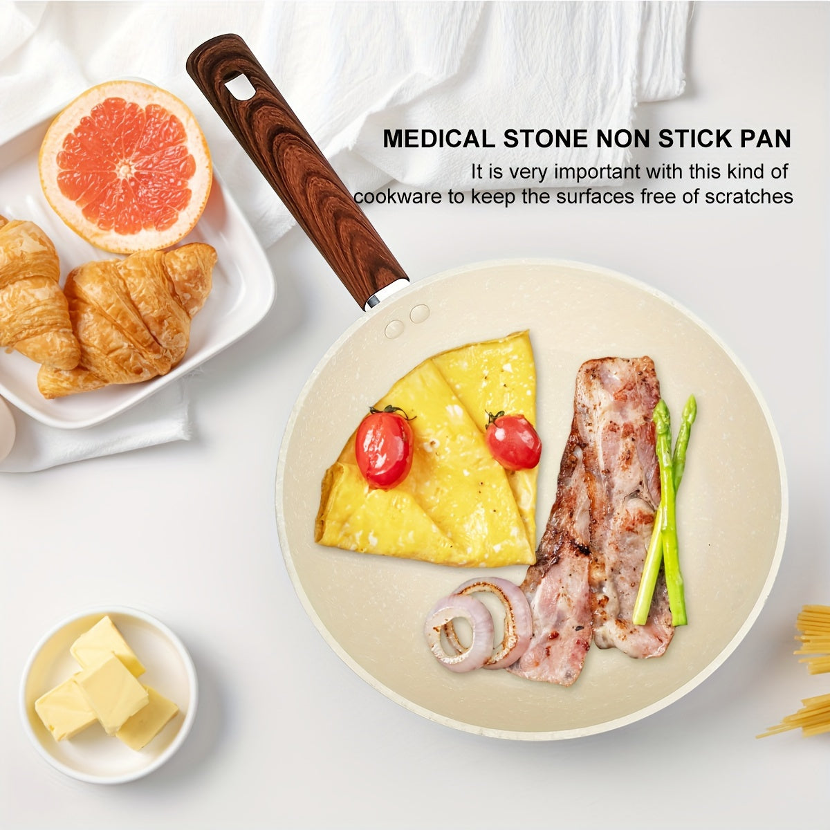 2 ta Premium Alyuminiy Non-Stick Pishirish Qozonlari - 2.5L Qopqoqli Qozon va 24.13 sm Skilletni o'z ichiga oladi, Mustahkam, Isiga chidamli, PFOA-siz, Tozalash oson, Barcha Pishirish va Pishirish vazifalari uchun mos - Uy oshxonasi uchun mukammal (Oq)