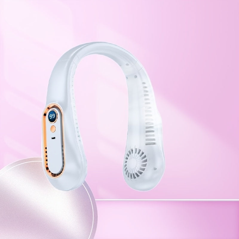 USB Neck Fan Wearable Portable Cooling Rechargeable Quiet 360° Flexible Airflow