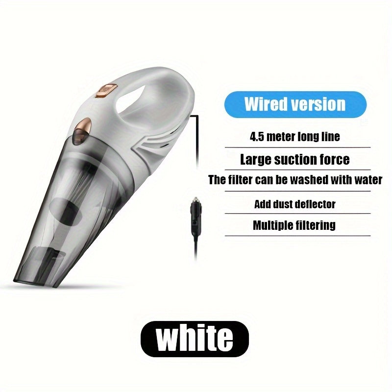 Aspiradora de coche 12V portátil silenciosa de 200W con accesorios