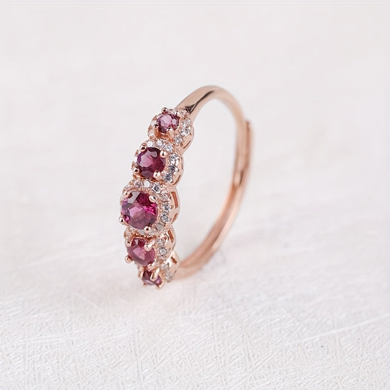 Women's Sterling Silver Jewelry Necklace with Purple Garnet Inlay