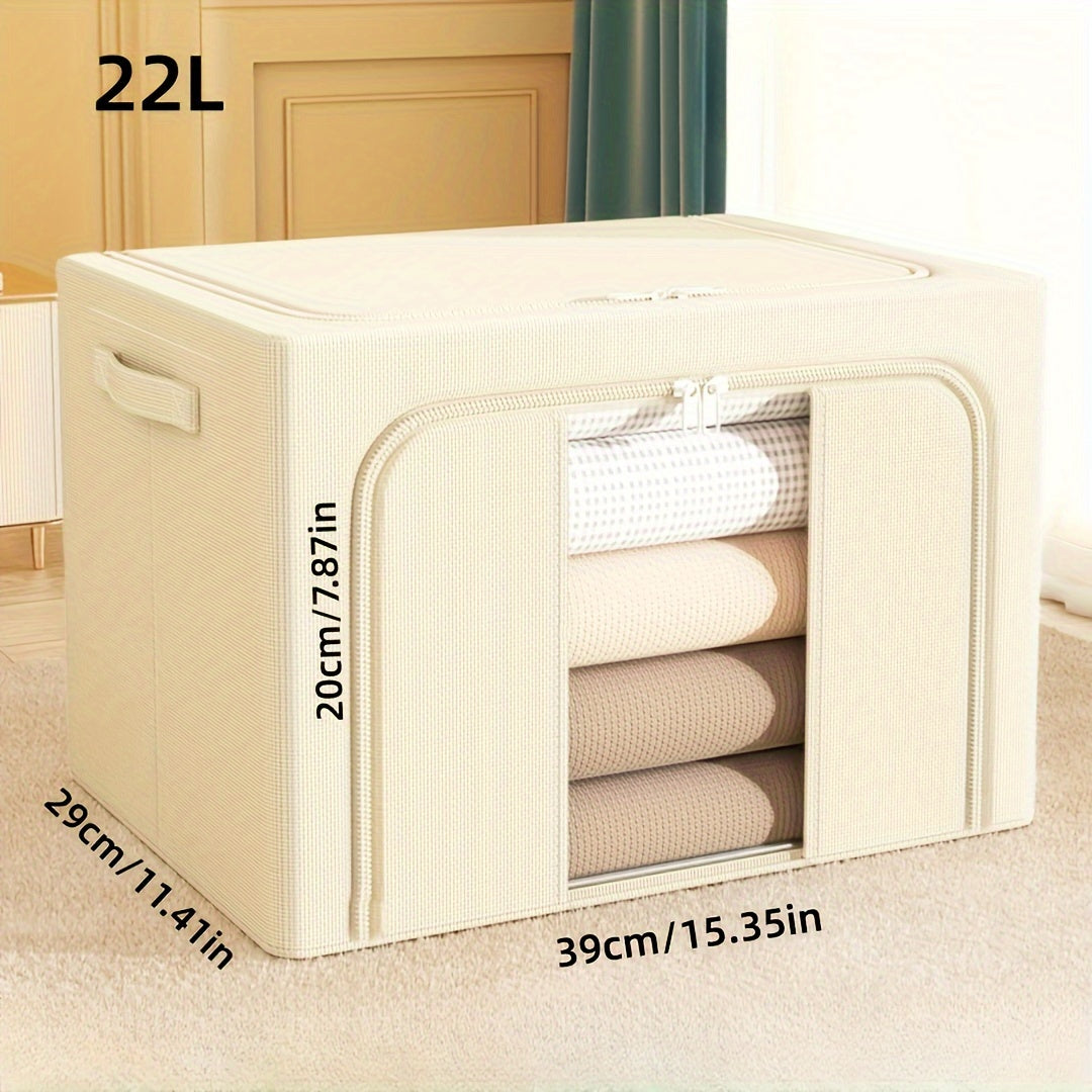 Storage Box Waterproof Cordura Foldable Steel Frame with Transparent Window for Wardrobes Vehicles and Moving