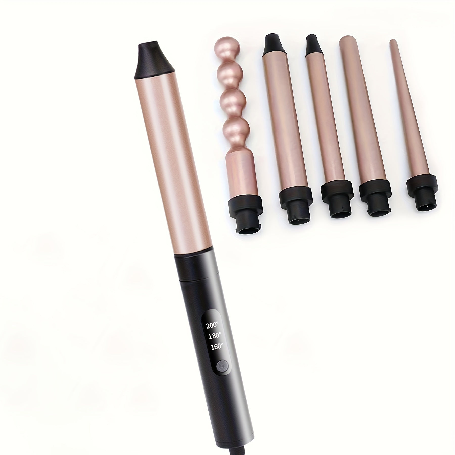6 ta keramika quvur bilan 6-in-1 professional curling wand, tez isitish uchun