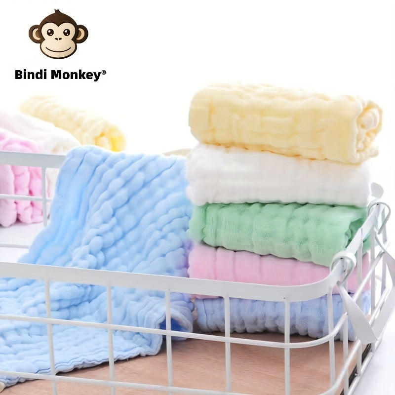 Набор из 5 полотенец Bindi Monkey Youngsters - ультрамягкий хлопок, шестиуровневая марля, высокоабсорбирующий и нежный к коже для лица и рук, доступен в различных цветах