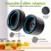 2025 yilda eng so'nggi elektrli Mason bankasi vakuum yopishtiruvchi to'plami kuchli yopishtirish va sirpanmaydigan dizaynga ega. 10 ta qo'shimcha qopqoq va 12 ta yorliq bilan, qulay vakuum uchun bitta bosish bilan ishlash imkoniyatiga ega.