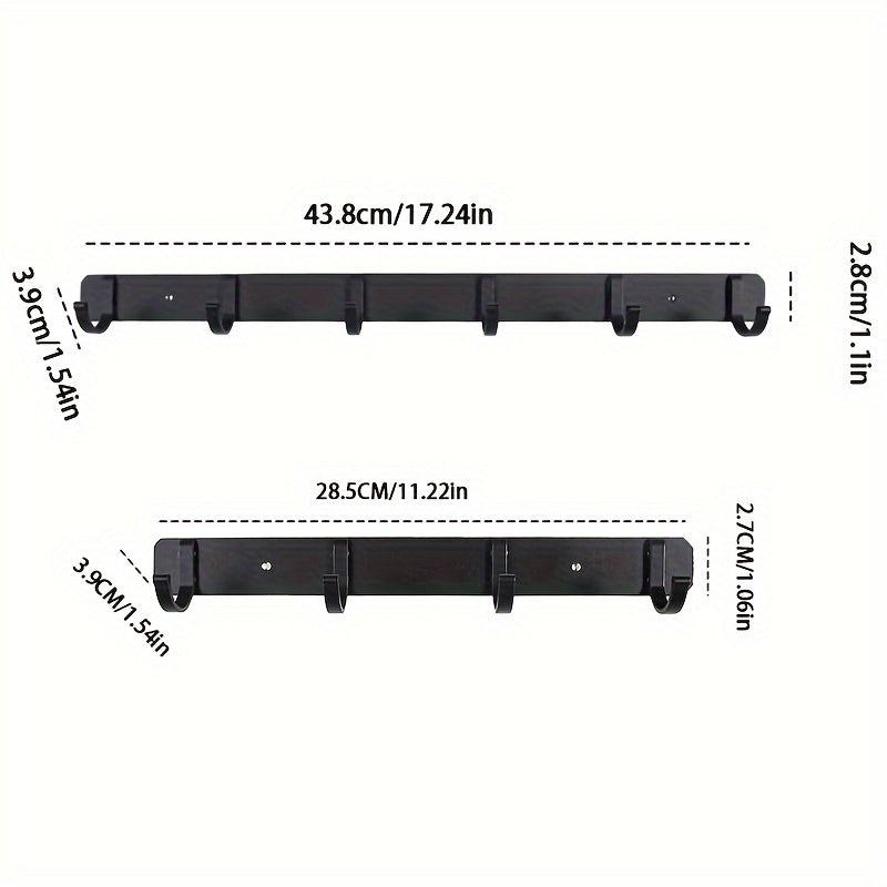 Ganchos para ropa en pared para baño, cocina, puerta, adhesivos o perforados, negro, gris, plateado, 4 o 6 ganchos