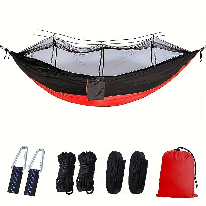 2-Person Camping Hammock with Mosquito Net Durable Nylon 272KG Capacity Outdoor Swing Rope